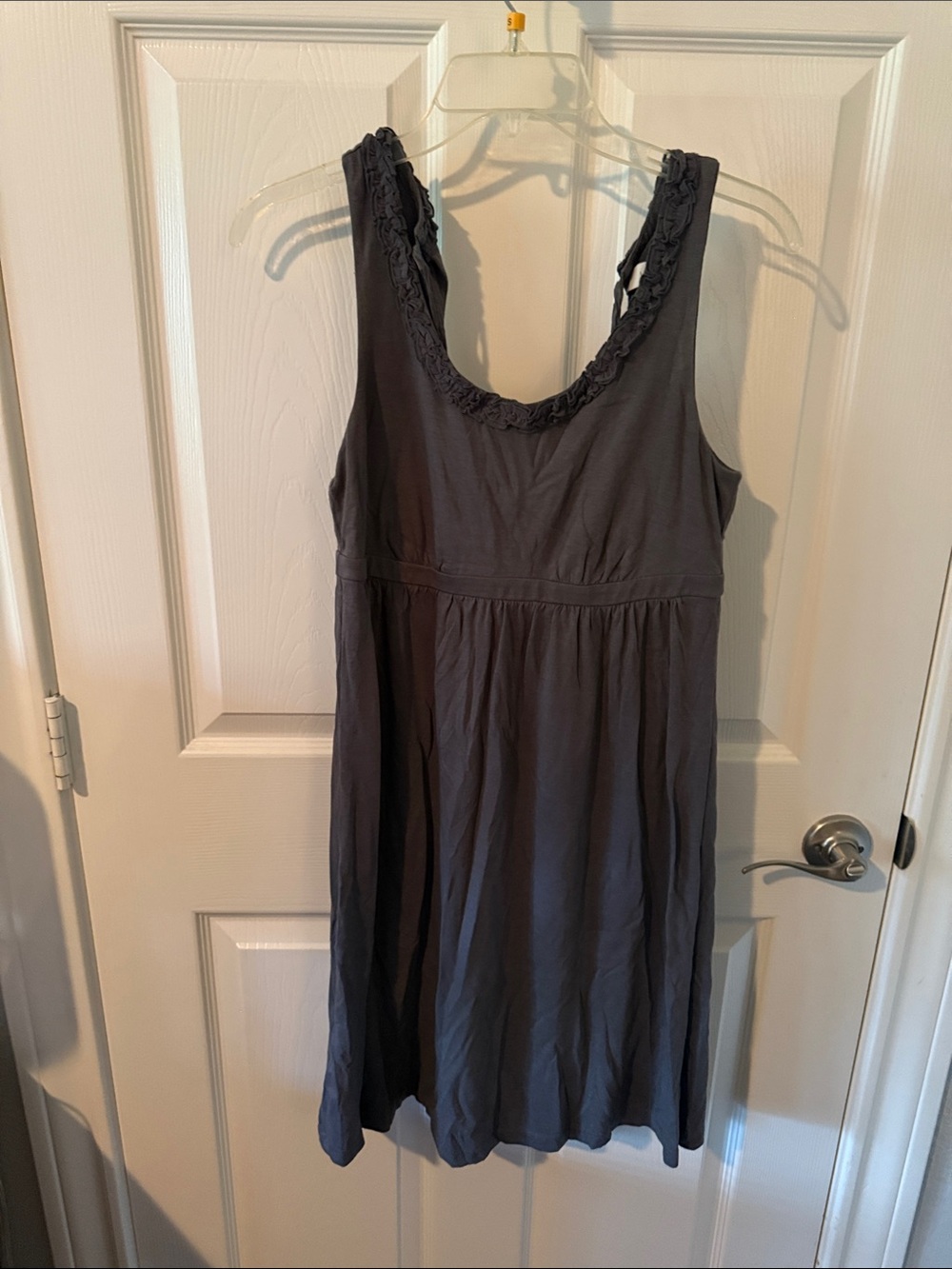 LOFT Charcoal Scoop-Neck Cotton Chemise